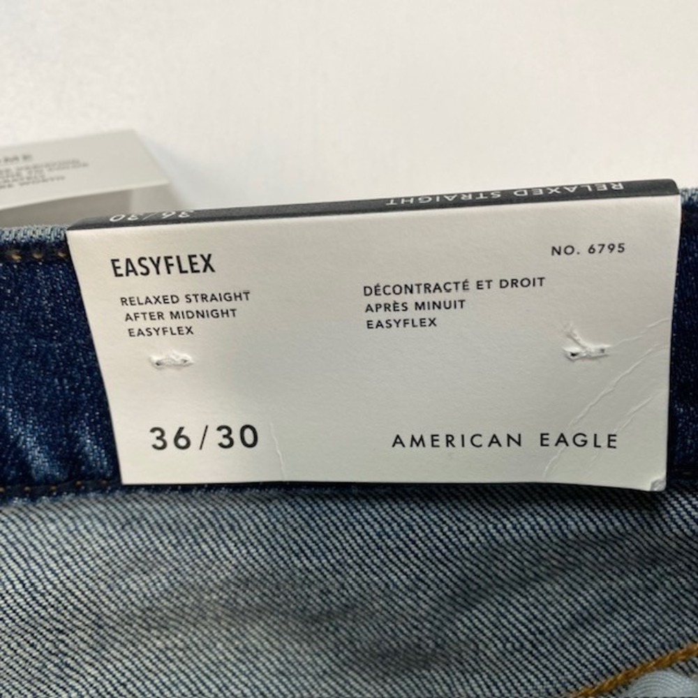 American Eagle Outfitters Flex Relaxed‎ Straight Jeans Mens W36xL27.5 Distressed - Picture 3 of 9